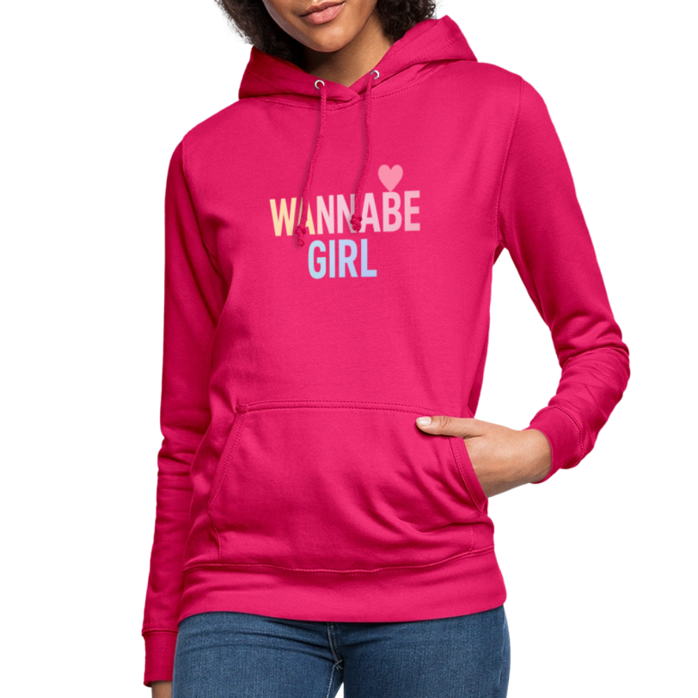 Frauen Hoodie "Wannabe Girl" - dunkles Pink