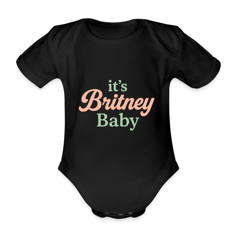 Baby Bio-Kurzarm-Body "Britney Baby" - Schwarz