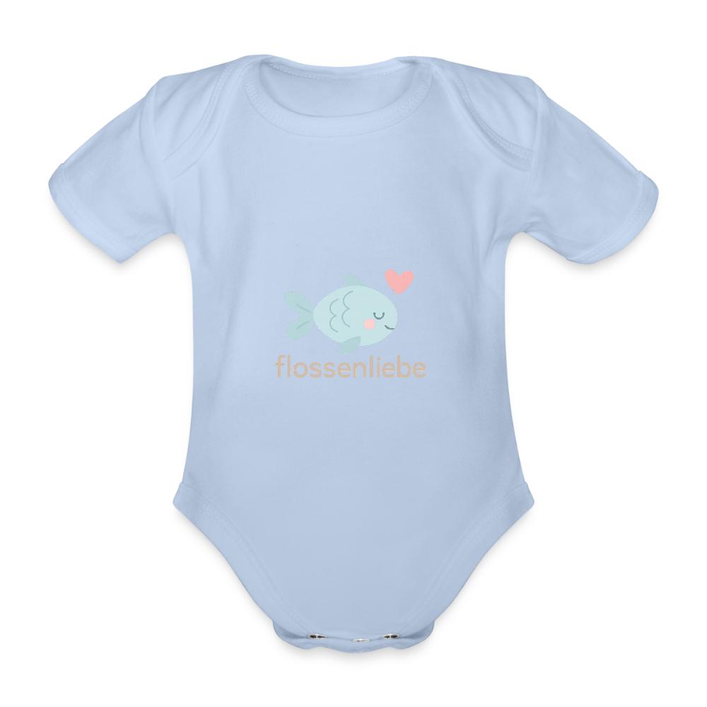 Baby Bio-Kurzarm-Body "Fisch" - Sky