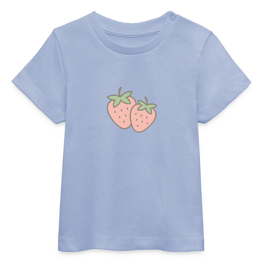 Baby Bio-T-Shirt "Erdbeeren" - Sky