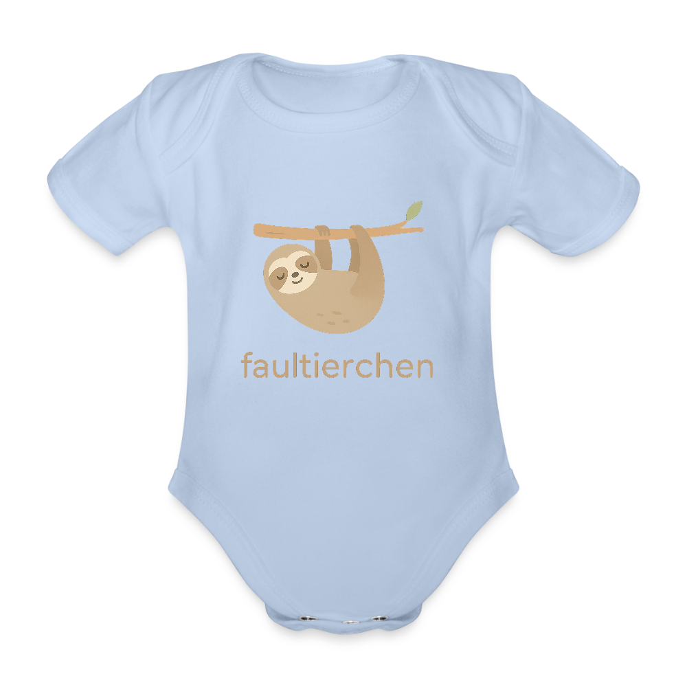 Baby Bio-Kurzarm-Body "Faultier" - Sky