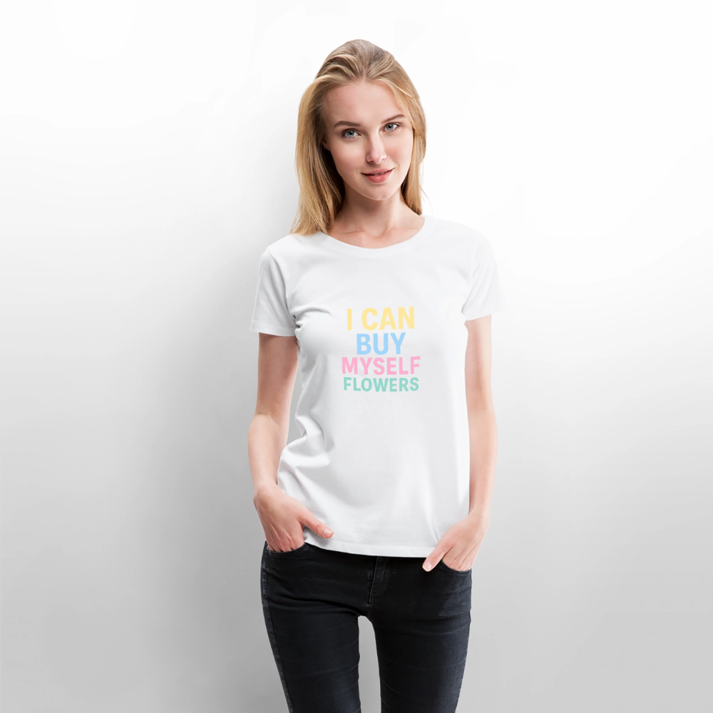 Frauen Premium T-Shirt "Flowers" - Weiß