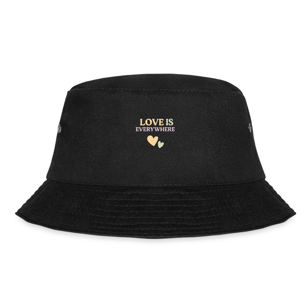 Fischerhut "love is everywhere! - Schwarz