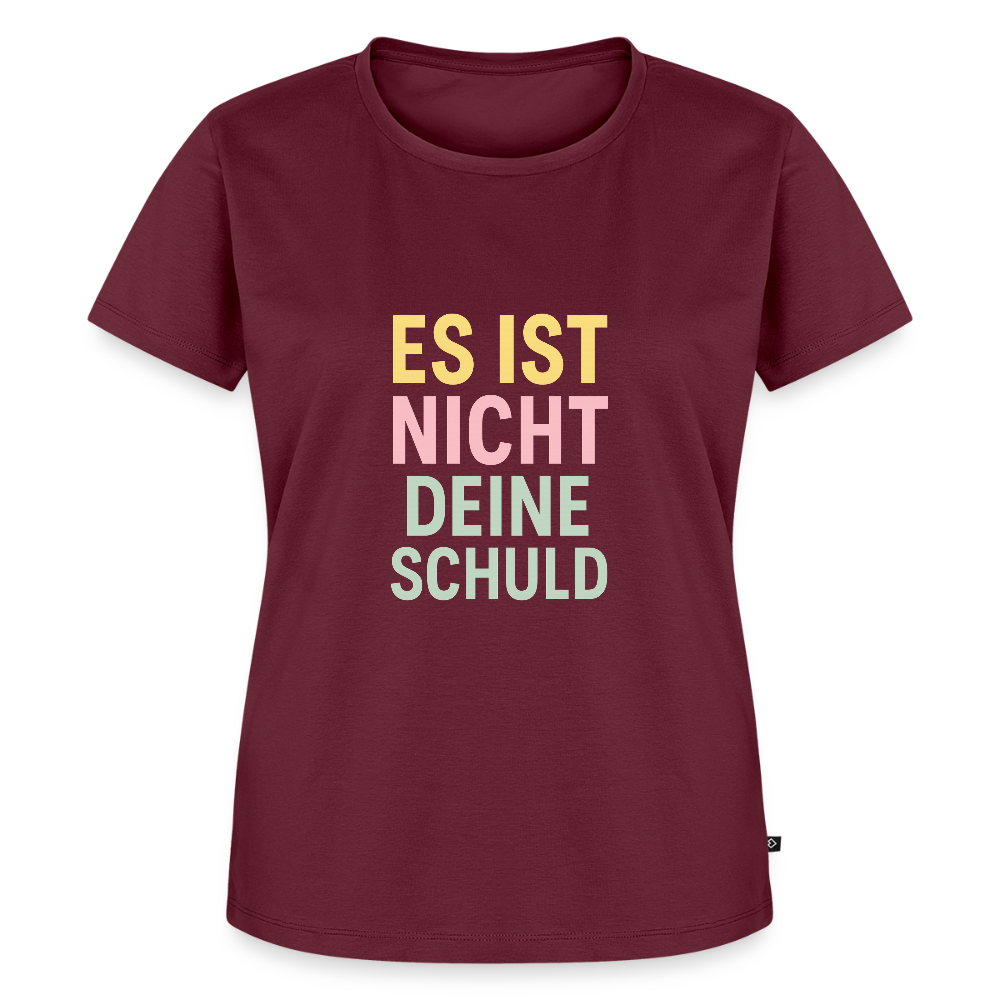 Frauen Premium T-Shirt "nicht deine Schuld" - Burgunderrot