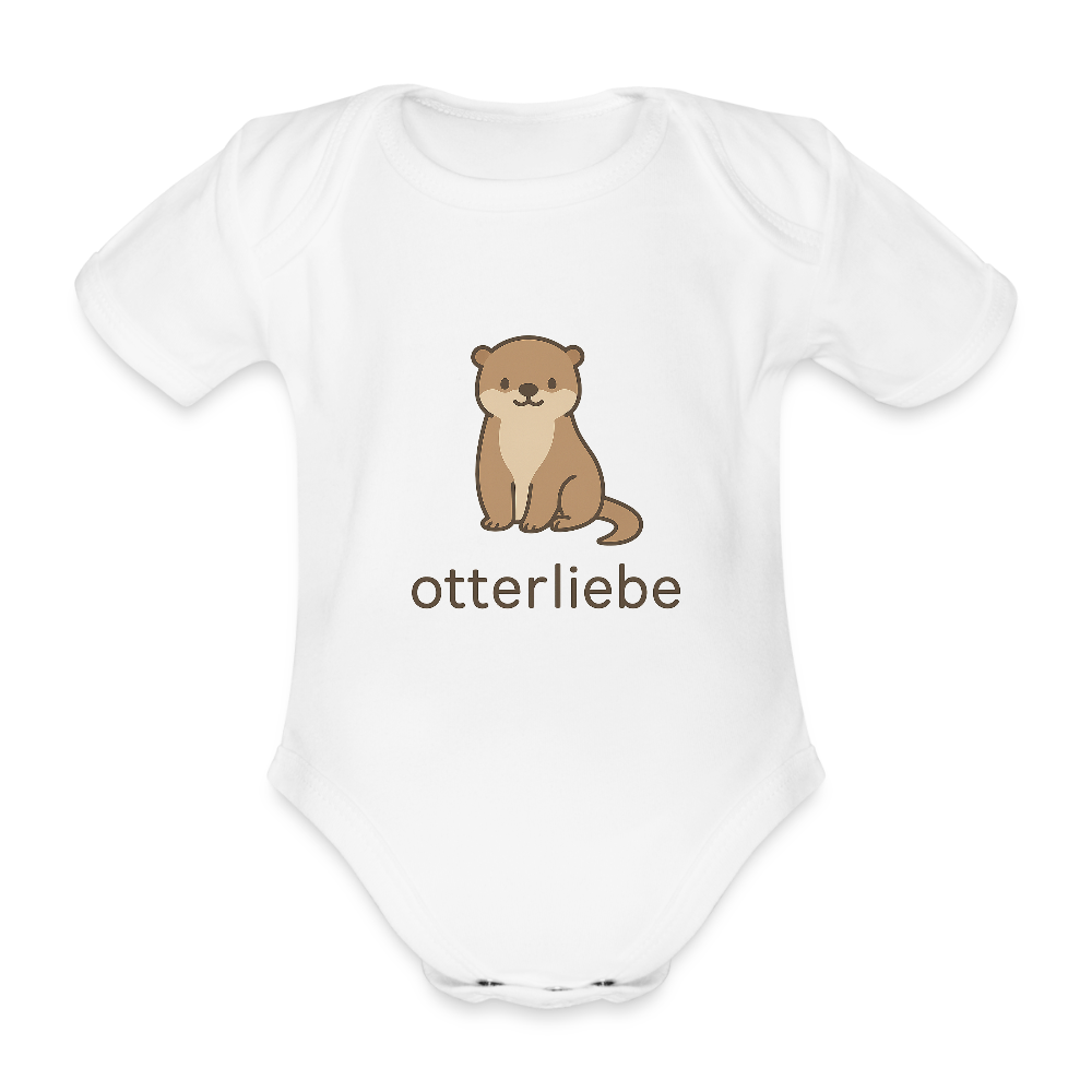 Baby Bio-Kurzarm-Body "Otter" - Weiß