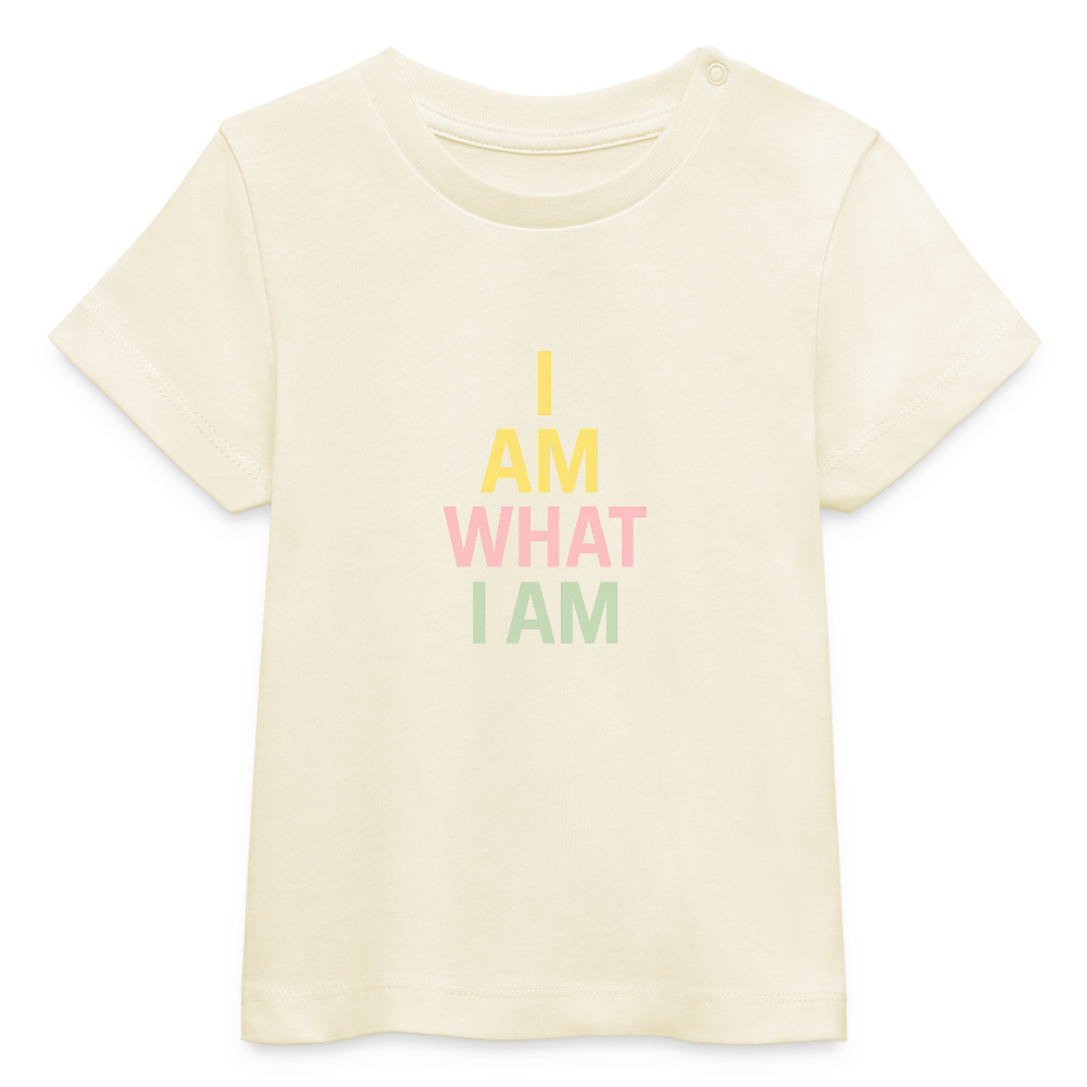 Baby Bio-T-Shirt "I am" - Weißgrau