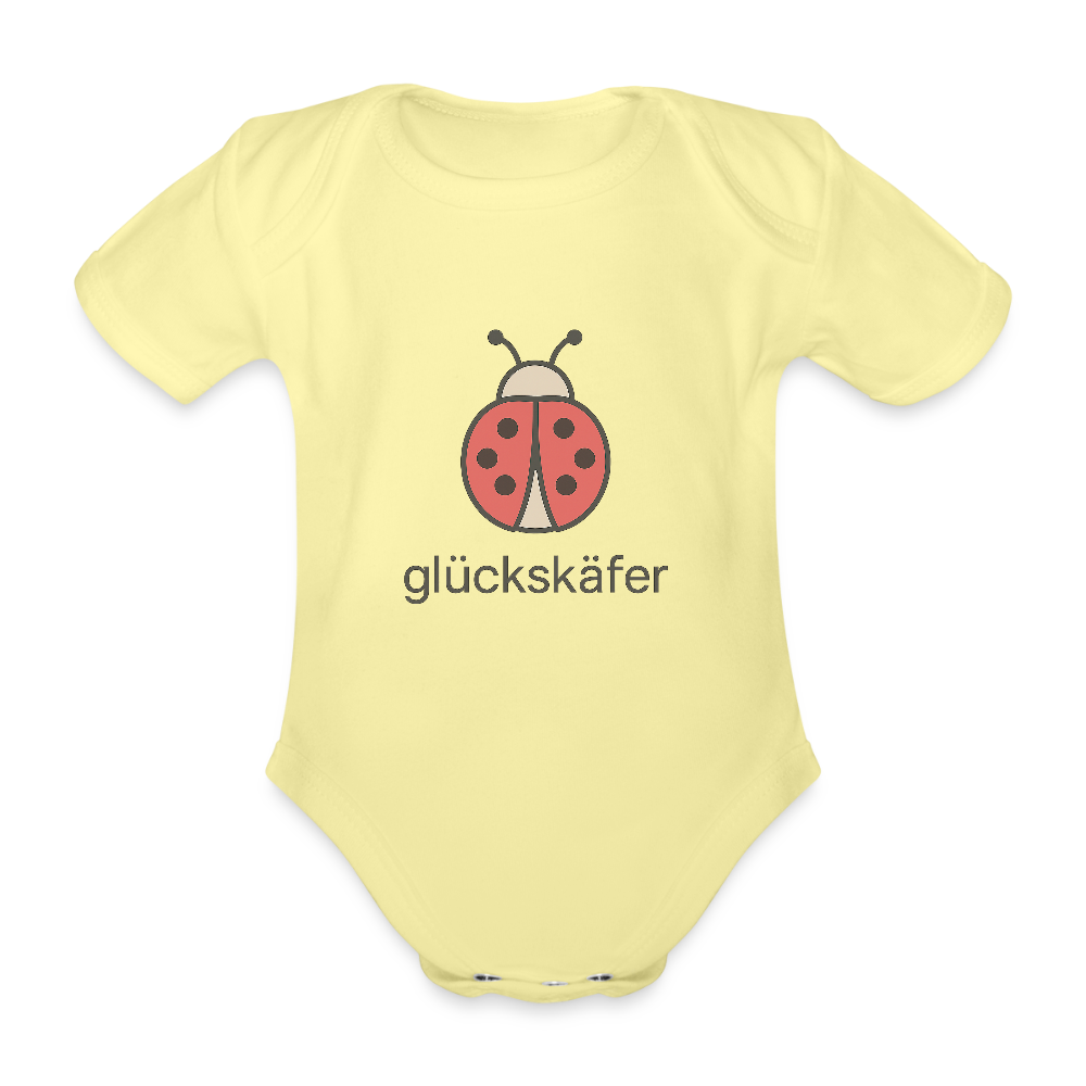 Baby Bio-Kurzarm-Body "Käfer" - Hellgelb