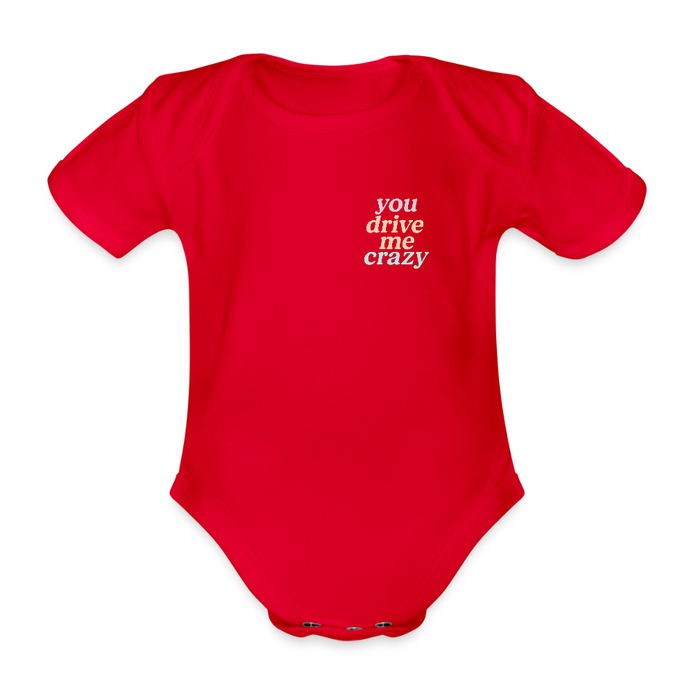 Baby Bio-Kurzarm-Body "crazy" - Rot