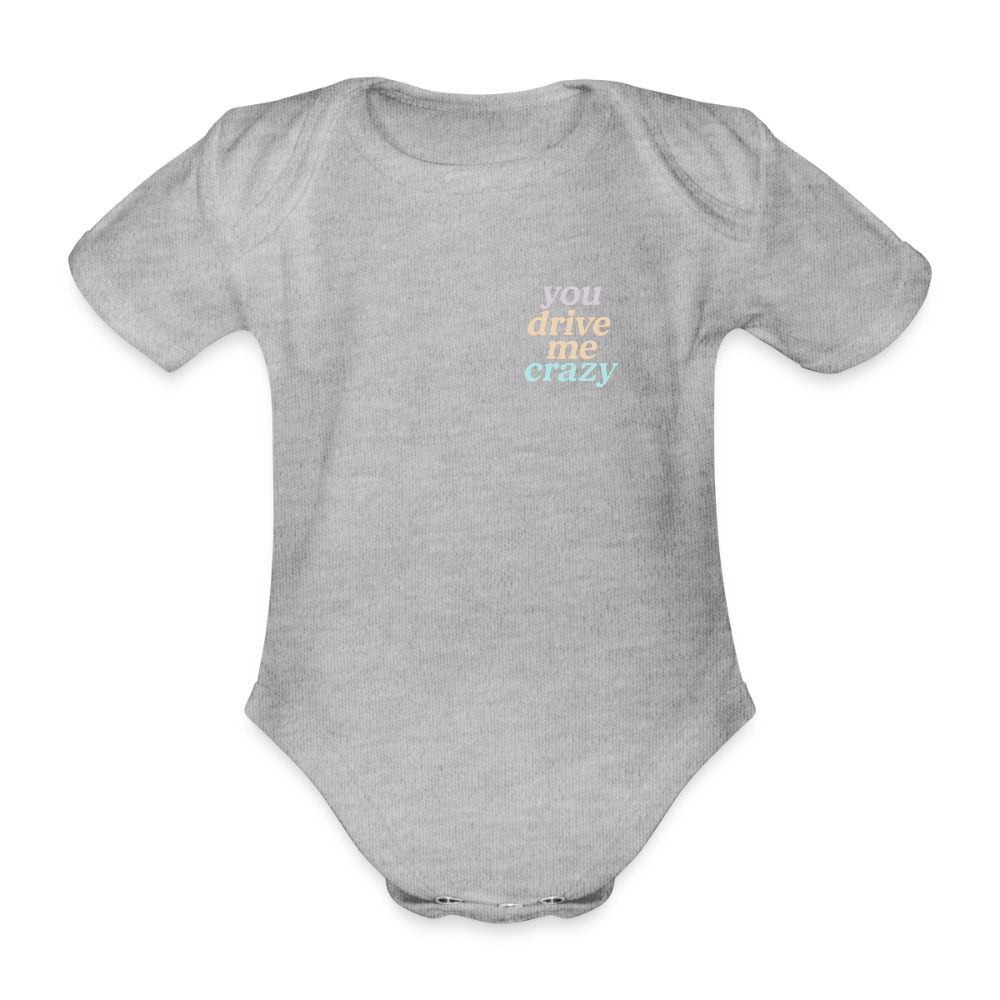 Baby Bio-Kurzarm-Body "crazy" - Grau meliert
