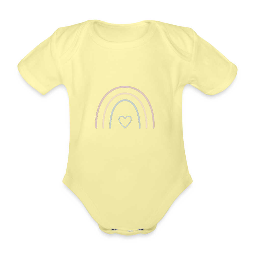 Baby Bio-Kurzarm-Body "rainbow" - Hellgelb