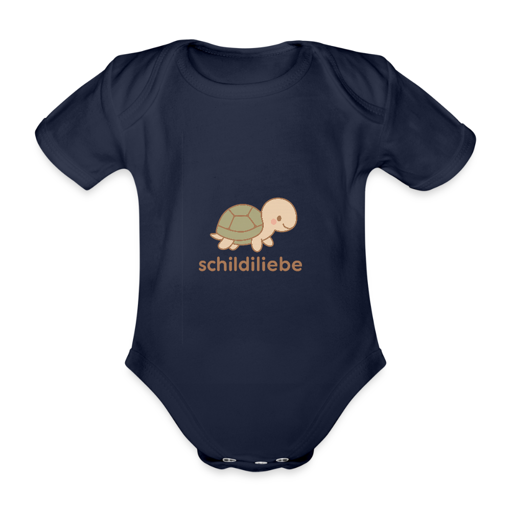 Baby Bio-Kurzarm-Body "Schildkröte" - Dunkelnavy