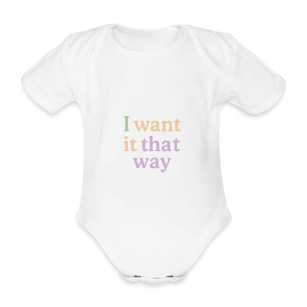 Baby Bio-Kurzarm-Body "that way" - Weiß