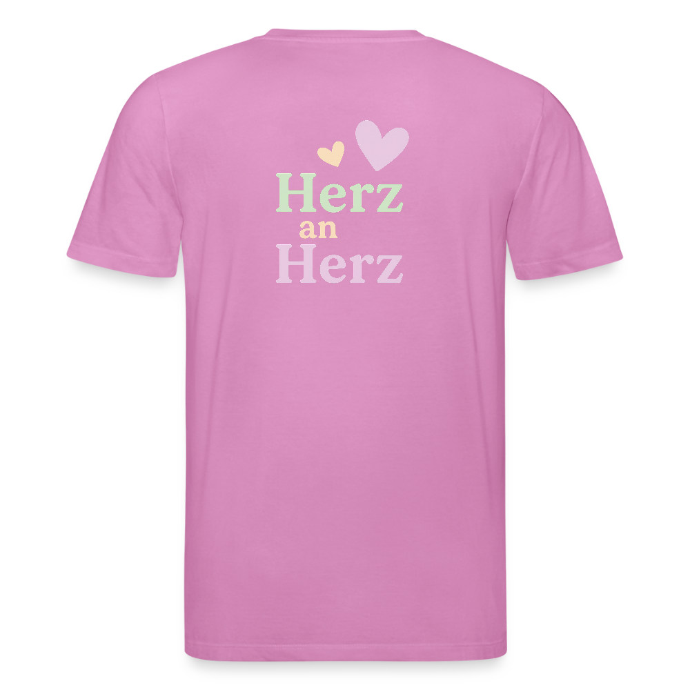 Unisex Bio-T-Shirt "Herz an Herz" - Pink