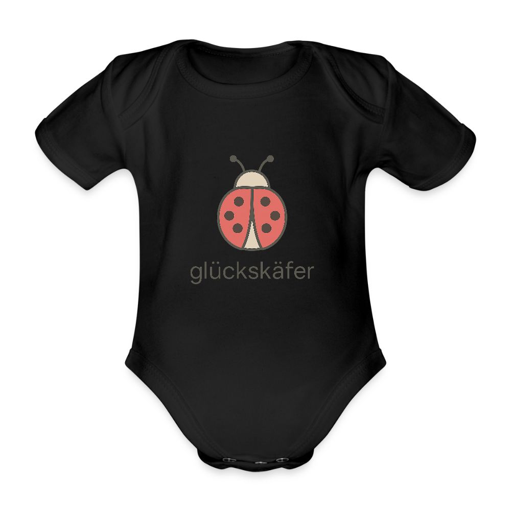 Baby Bio-Kurzarm-Body "Käfer" - Schwarz