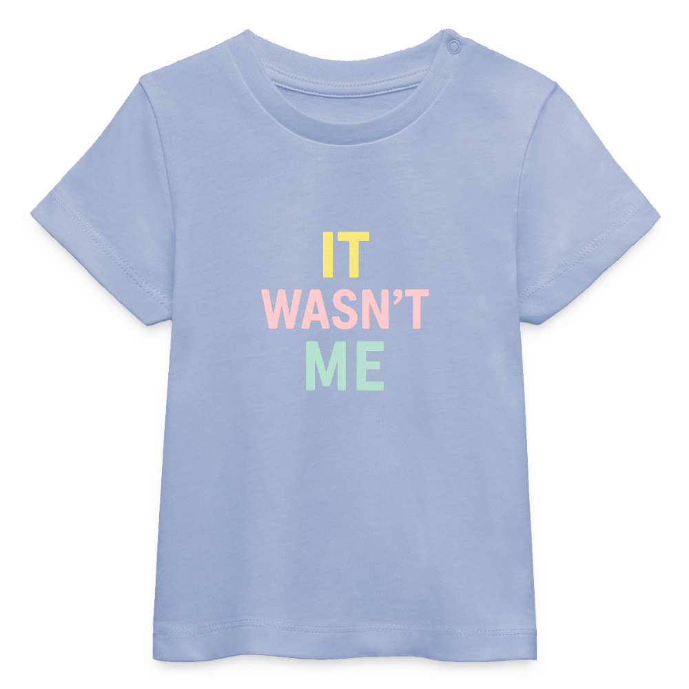 Baby Bio-T-Shirt "it wasn't me" - Sky