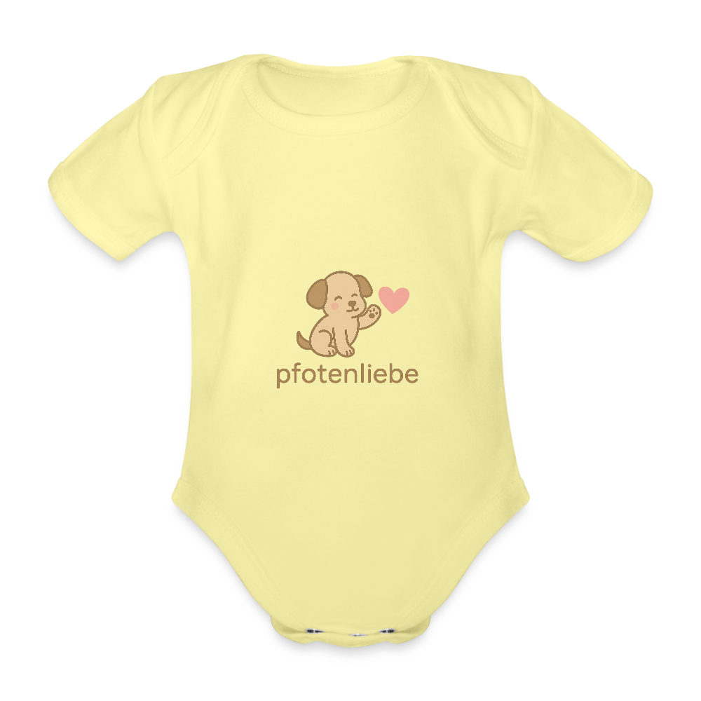 Baby Bio-Kurzarm-Body "Hund" - Hellgelb