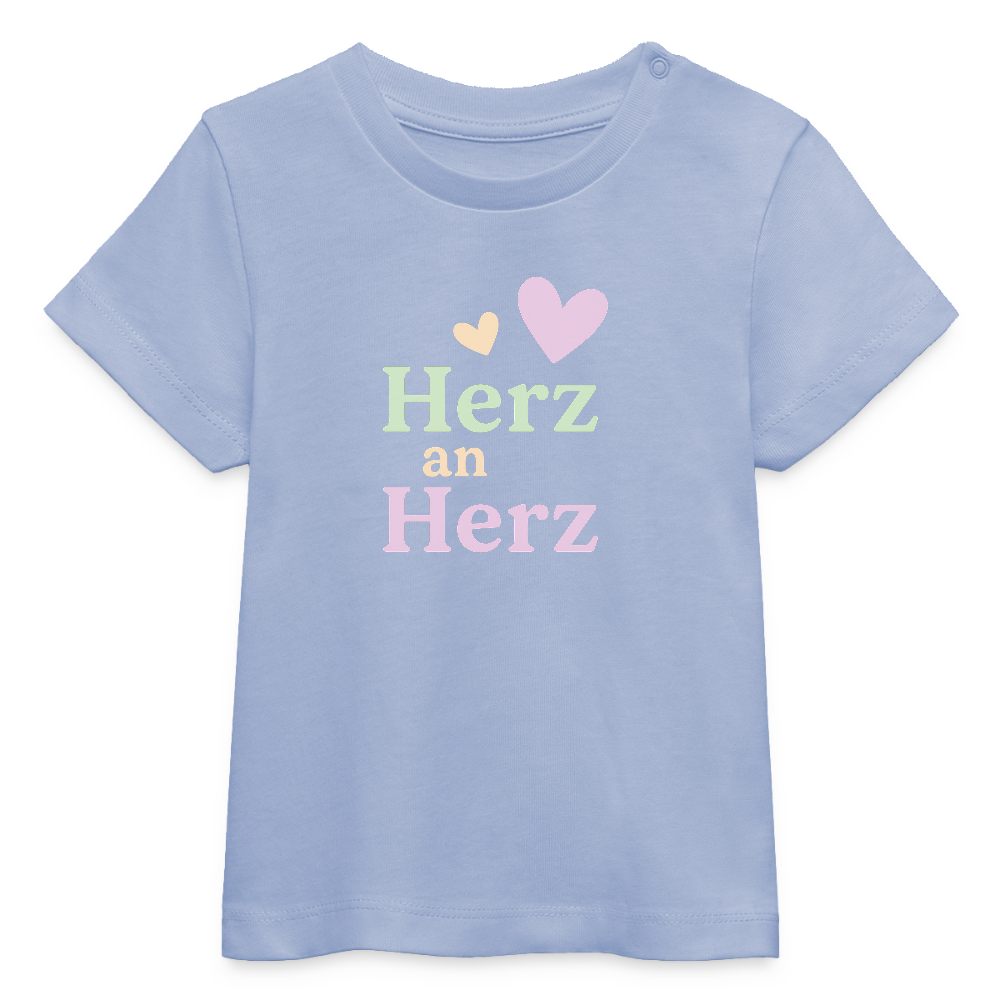 Baby Bio-T-Shirt "Herz an Herz" - Sky