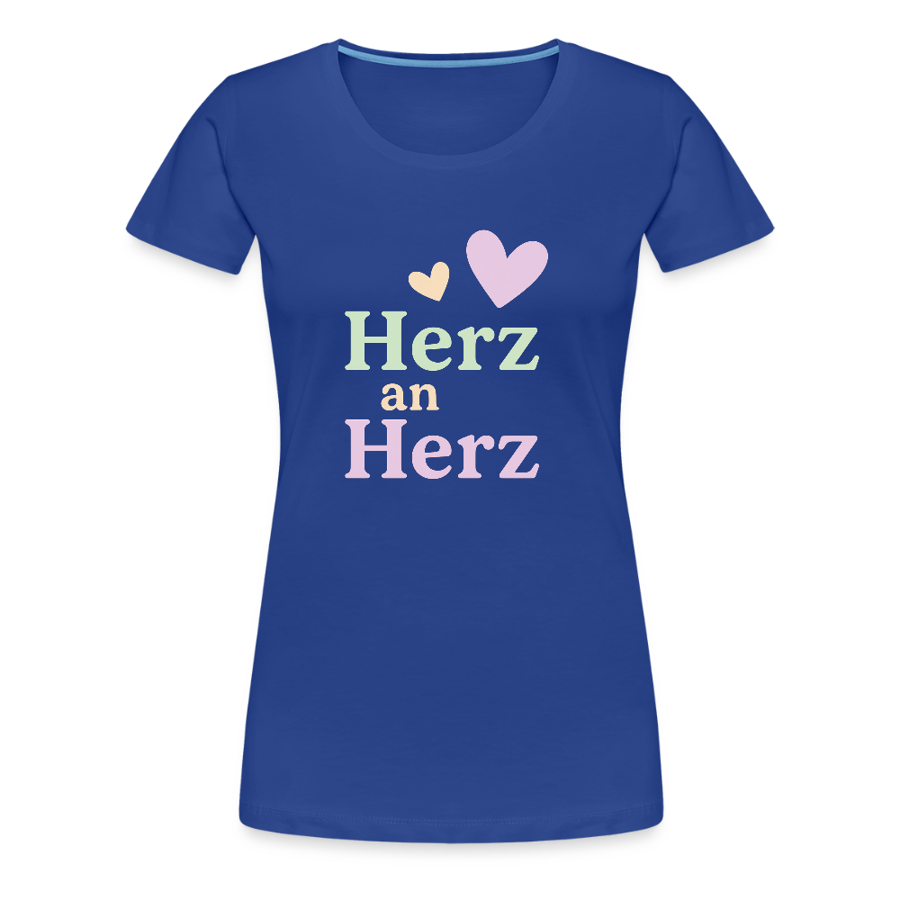 Frauen Premium T-Shirt "Herz an Herz" - Königsblau