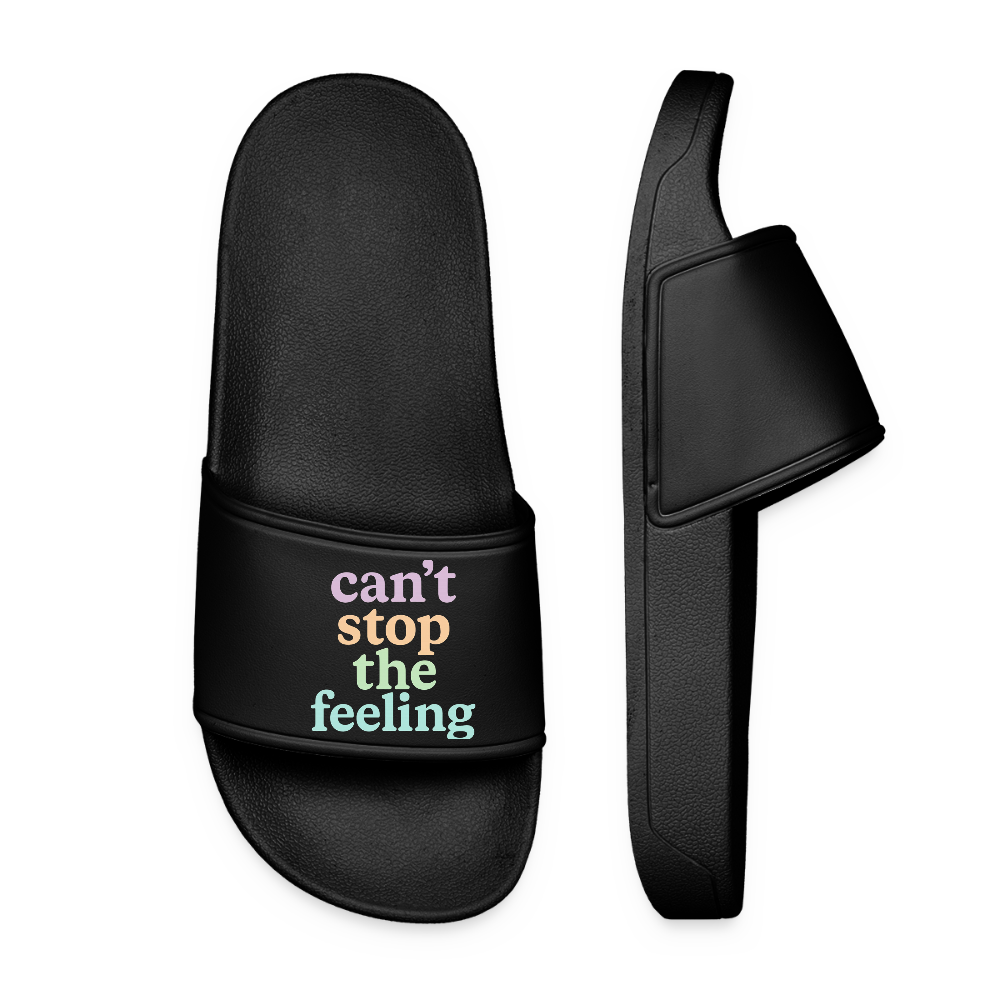 Frauen Badelatschen "can't stop the feeling" - Schwarz