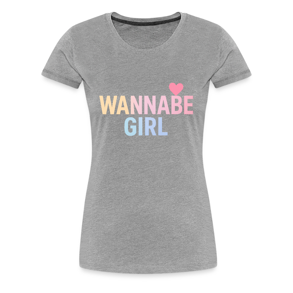 Frauen Premium T-Shirt "Wannabe Girl" - Grau meliert