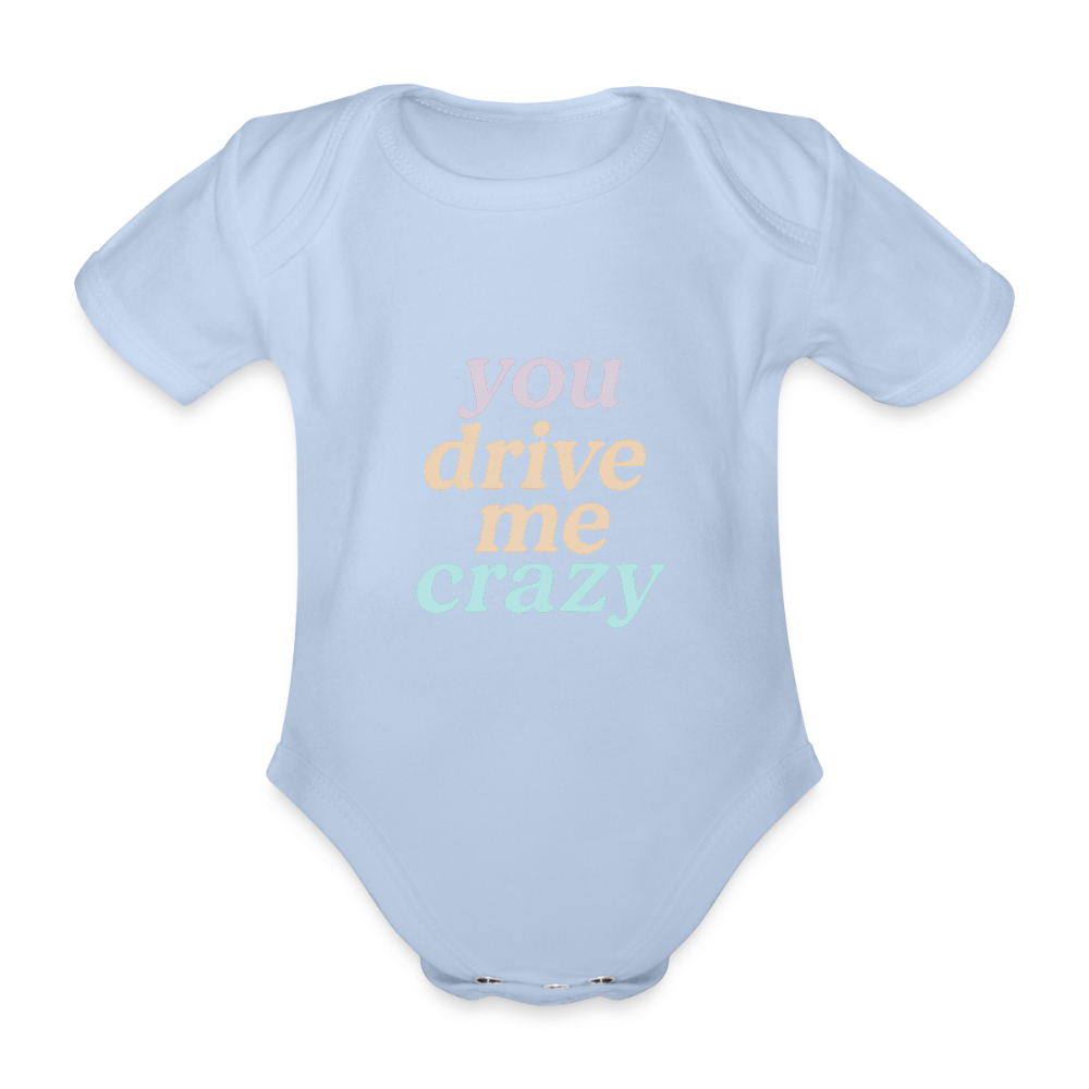 Baby Bio-Kurzarm-Body "crazy" - Sky