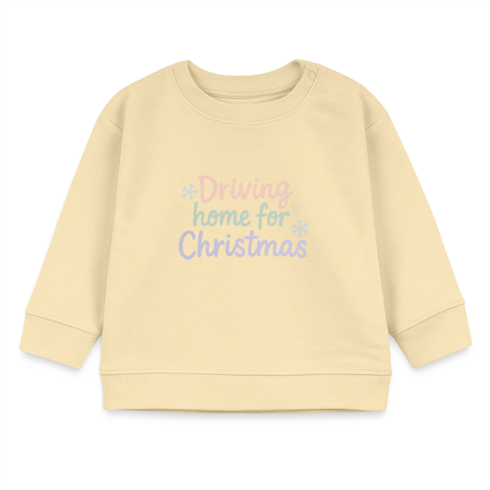 Bio-Sweatshirt "Driving home for Christmas" - Creme
