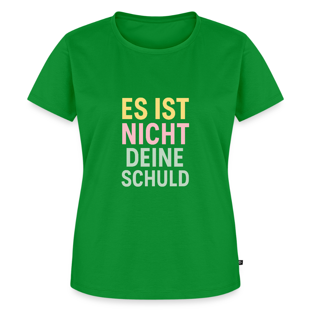 Frauen Premium T-Shirt "nicht deine Schuld" - Grün