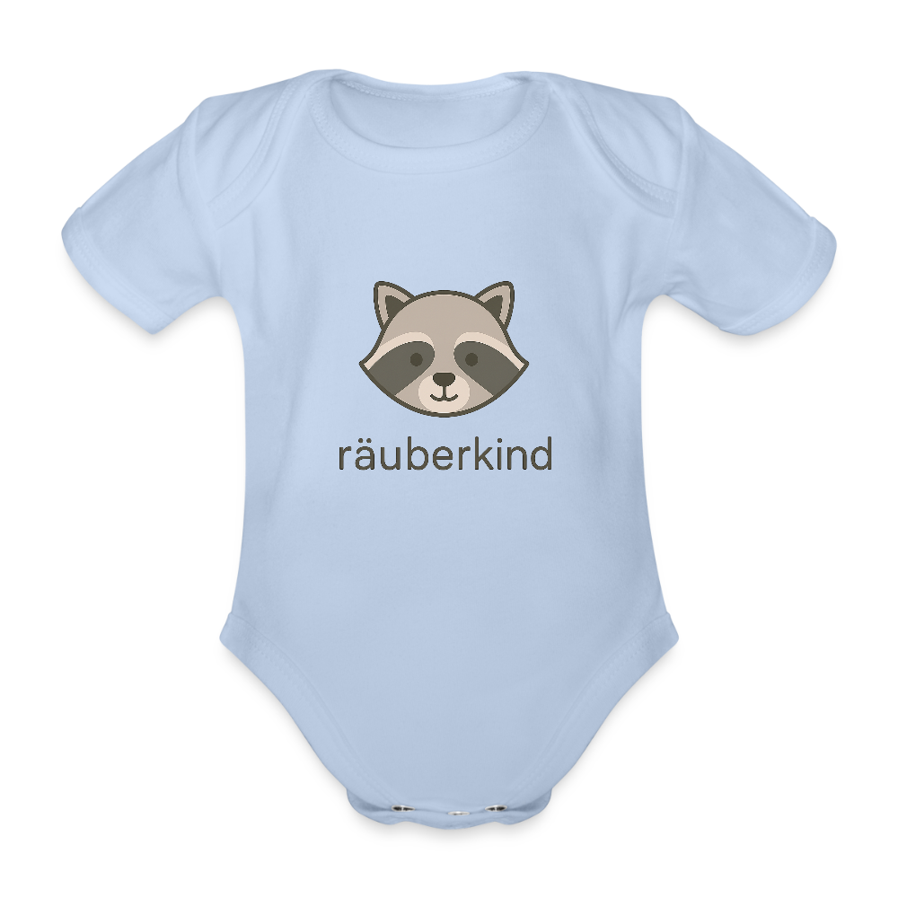 Baby Bio-Kurzarm-Body "Waschbär" - Sky