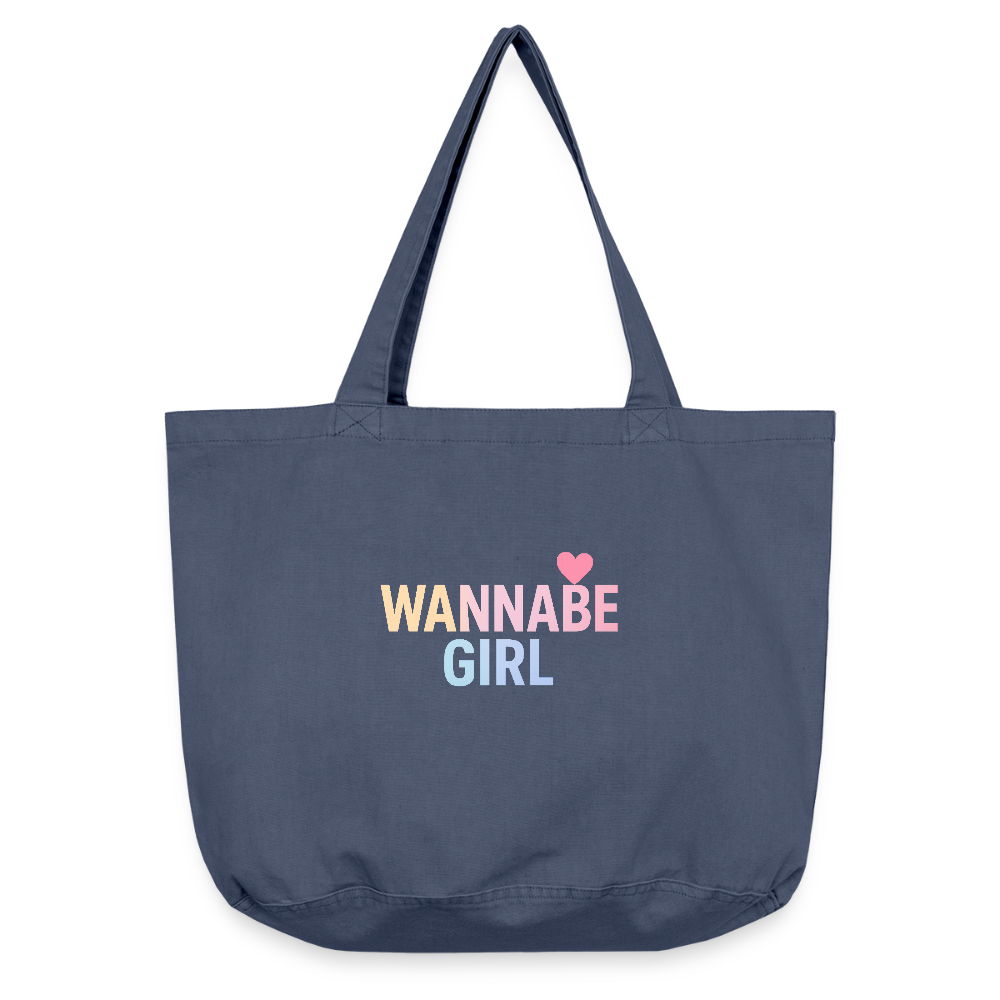 Vintage-Washed Shopper "Wannabe Girl" - Vintage Denim