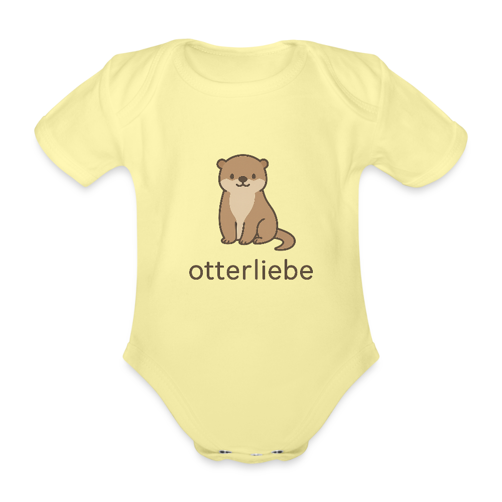 Baby Bio-Kurzarm-Body "Otter" - Hellgelb