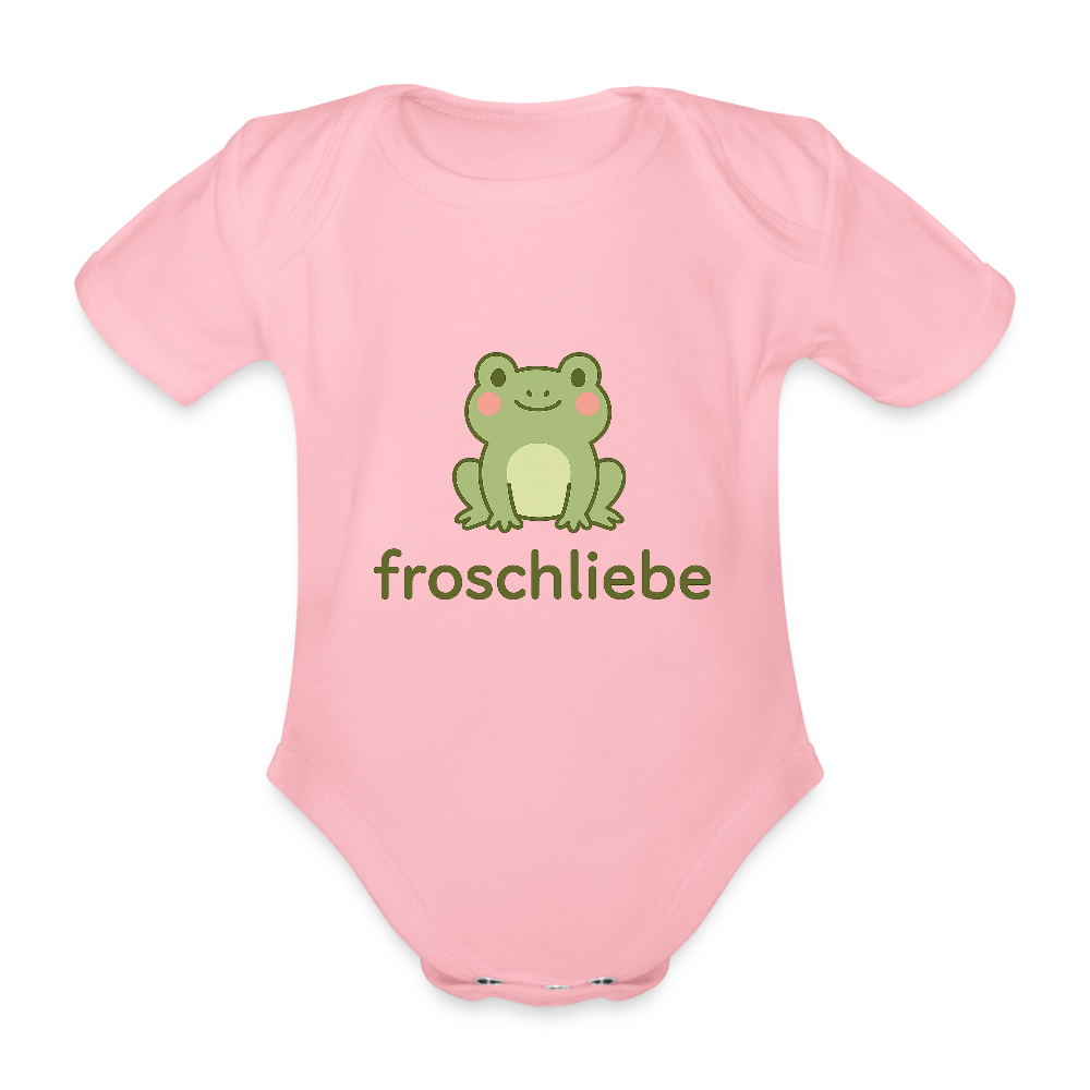 Baby Bio-Kurzarm-Body "Frosch" - Hellrosa