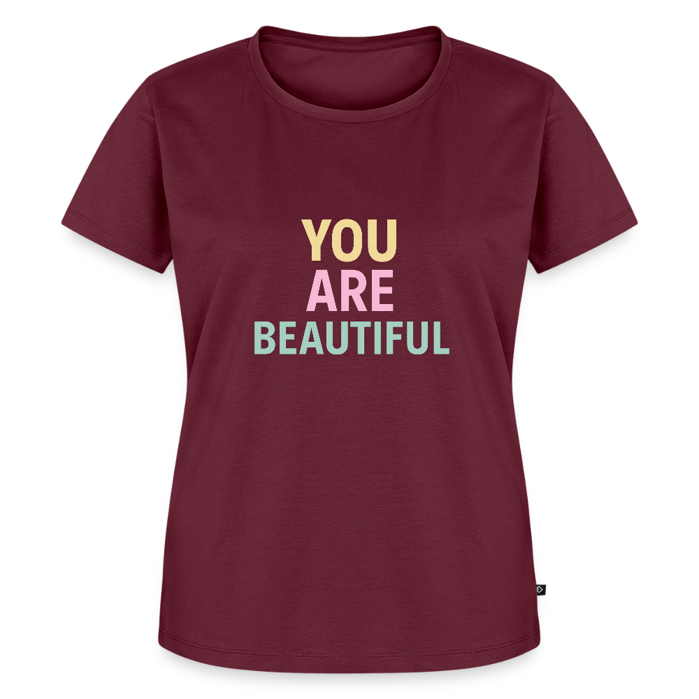 Frauen Premium T-Shirt "beautiful" - Burgunderrot