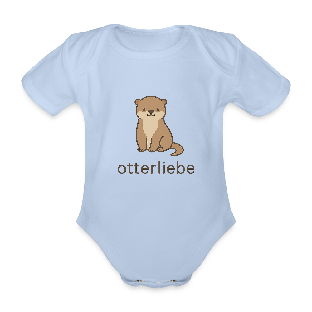 Baby Bio-Kurzarm-Body "Otter" - Sky