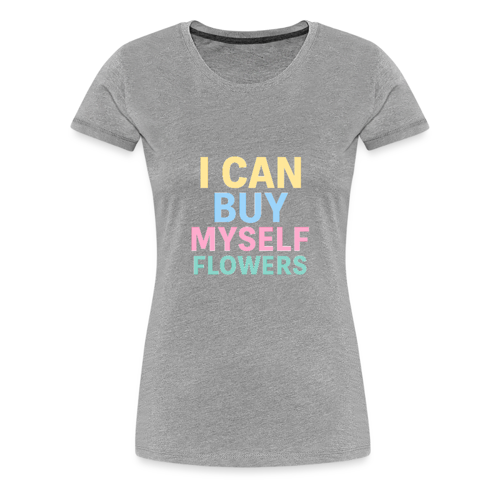 Frauen Premium T-Shirt "Flowers" - Grau meliert