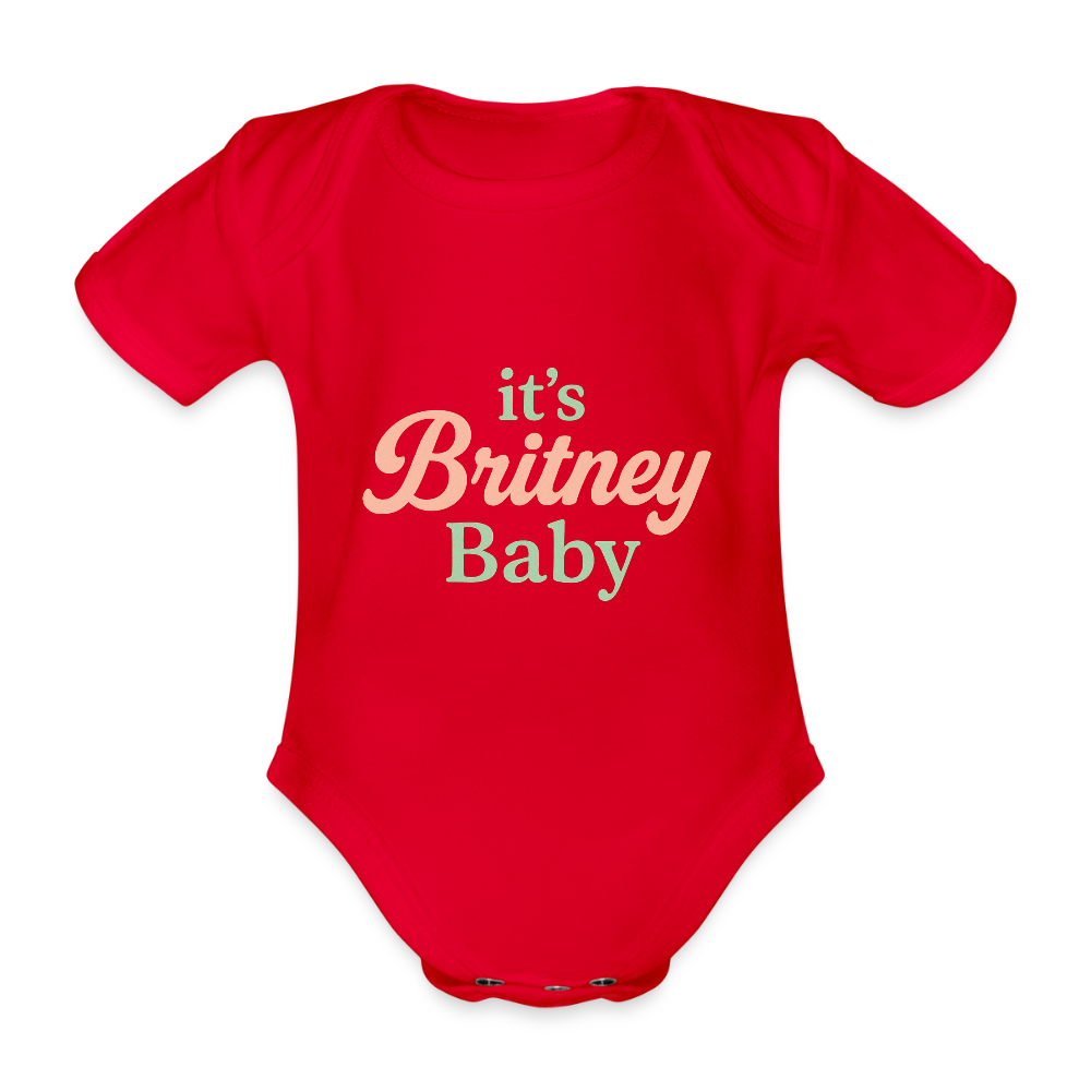 Baby Bio-Kurzarm-Body "Britney Baby" - Rot