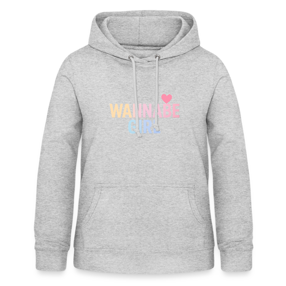Frauen Hoodie "Wannabe Girl" - Hellgrau meliert