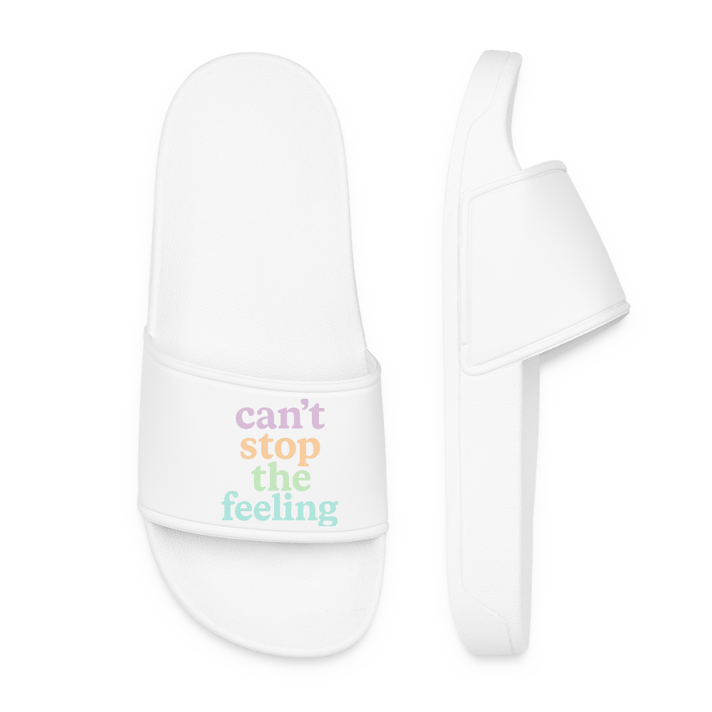 Frauen Badelatschen "can't stop the feeling" - Weiß