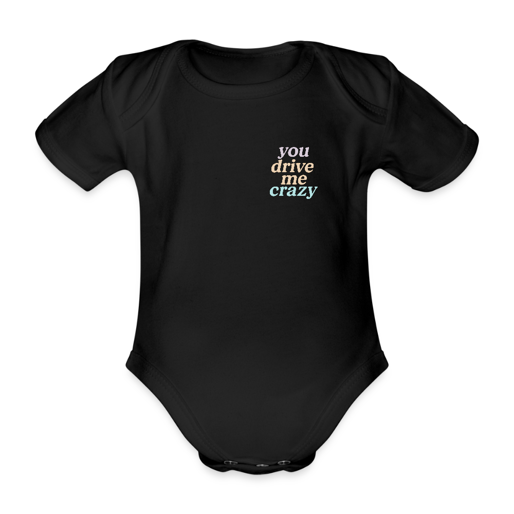 Baby Bio-Kurzarm-Body "crazy" - Schwarz