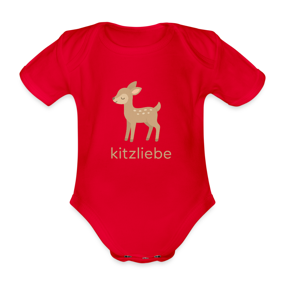 Baby Bio-Kurzarm-Body "Reh" - Rot