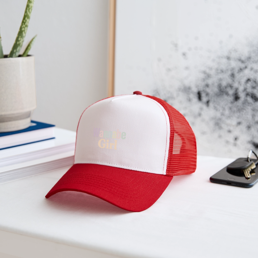 Cap "Wannabe Girl" - Weiß/Rot