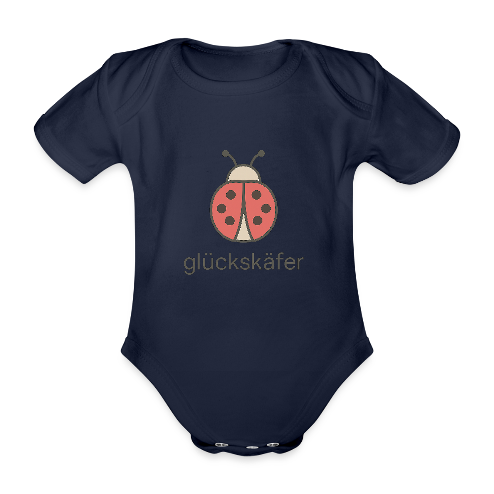 Baby Bio-Kurzarm-Body "Käfer" - Dunkelnavy