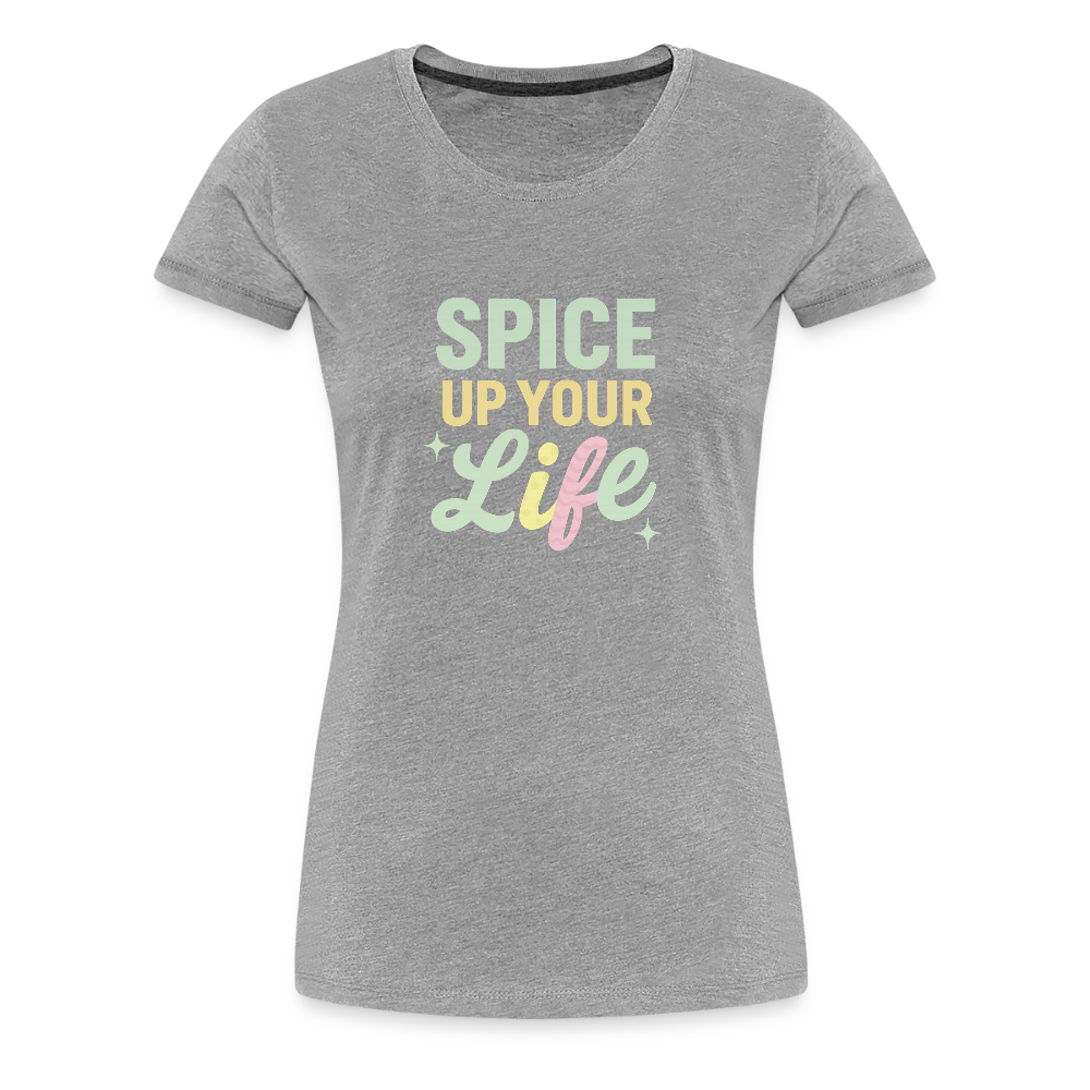 Frauen Premium T-Shirt "spice up your life" - Grau meliert