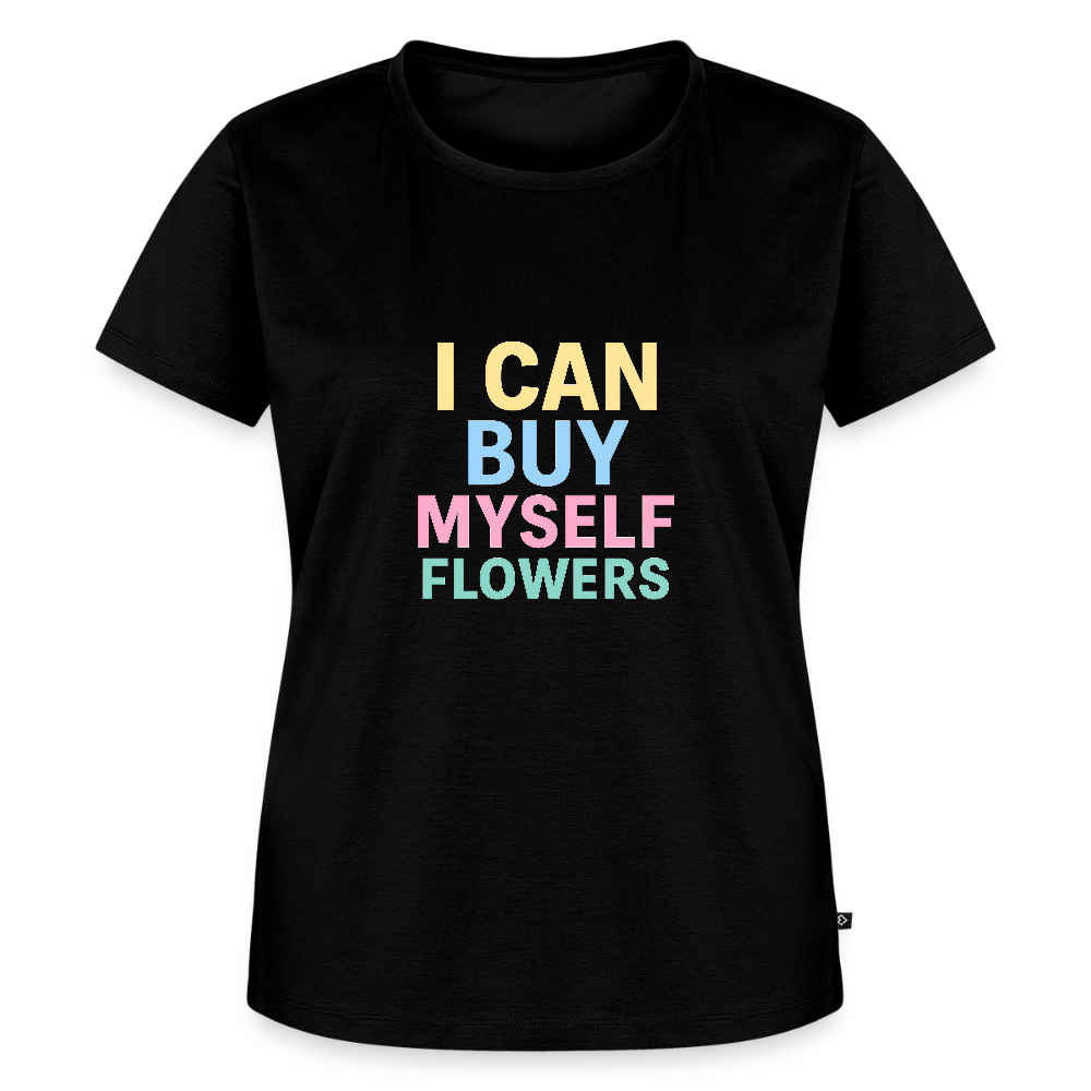 Frauen Premium T-Shirt "Flowers" - Schwarz
