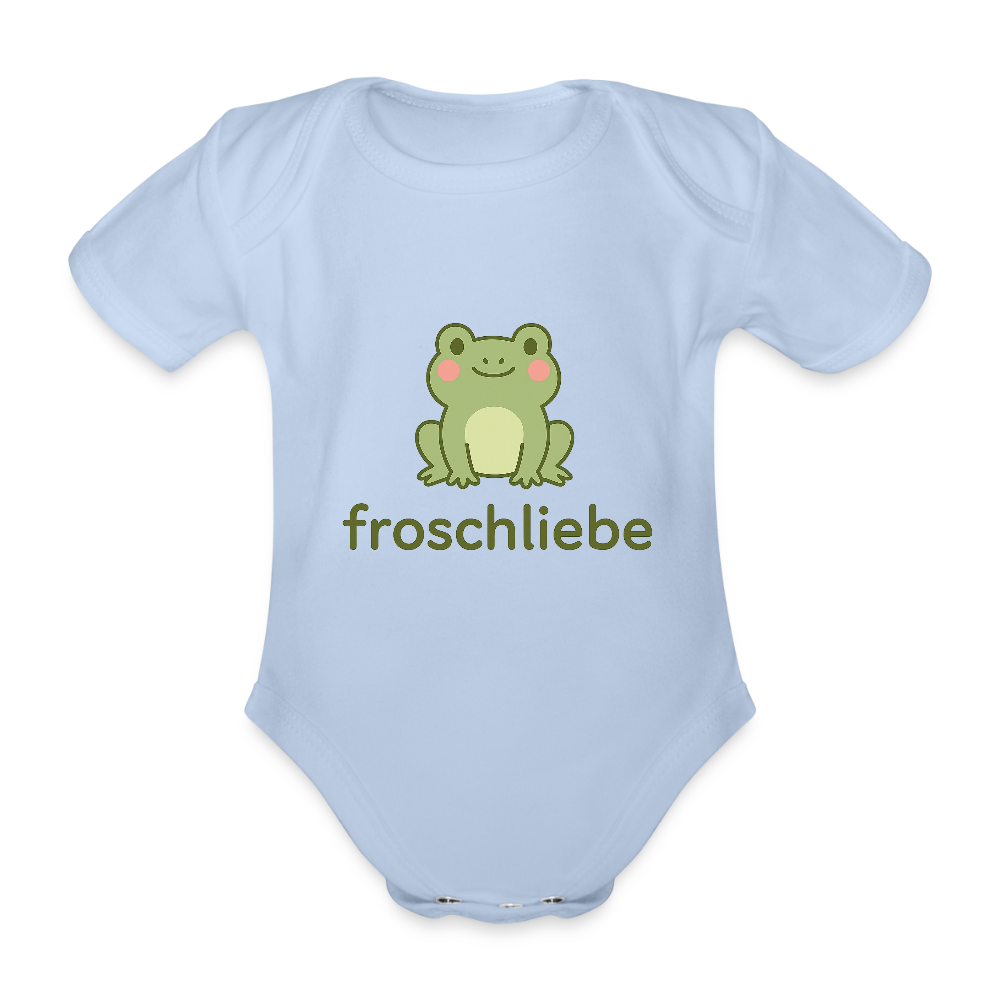 Baby Bio-Kurzarm-Body "Frosch" - Sky