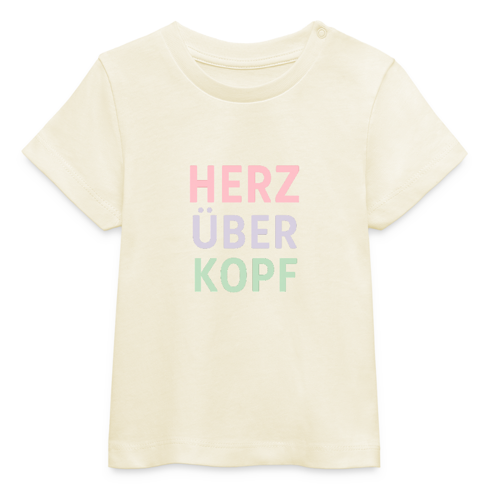 Baby Bio-T-Shirt "Herz über Kopf" - Weißgrau