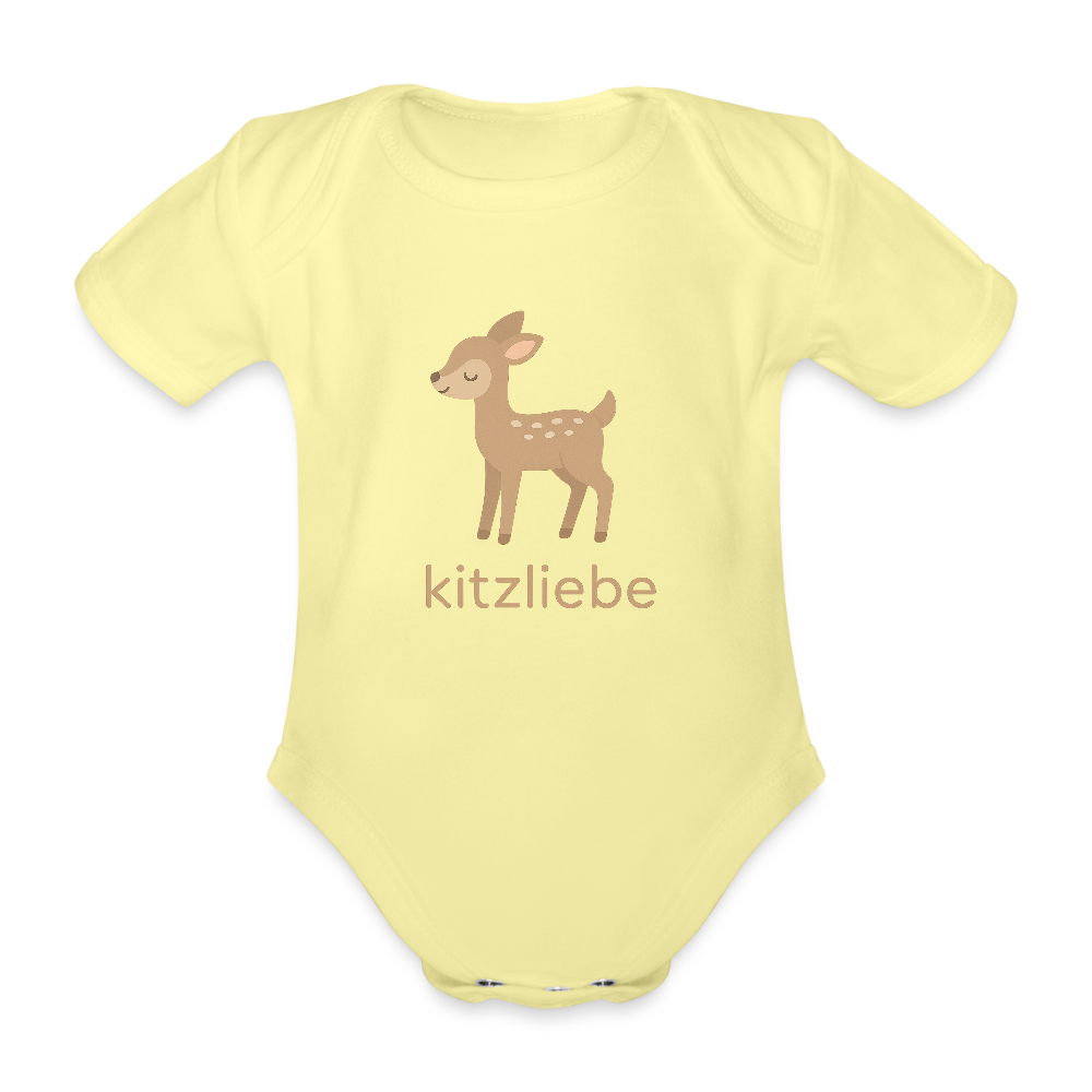 Baby Bio-Kurzarm-Body "Reh" - Hellgelb