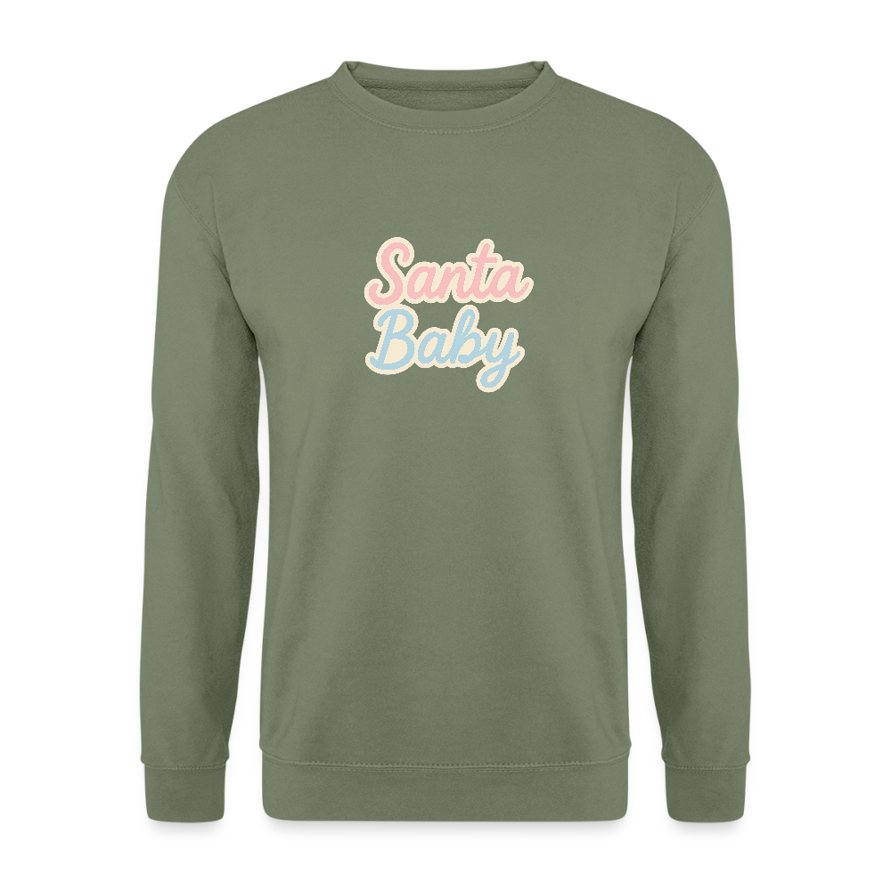 Unisex Pullover "Santa Baby" - Armeegrün