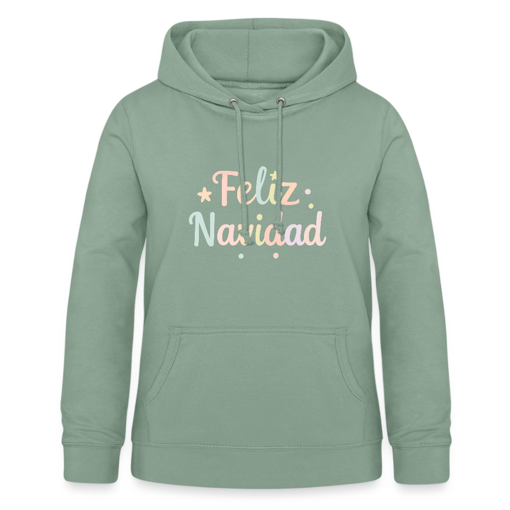 Frauen Hoodie "Feliz Navidad" - Graugrün