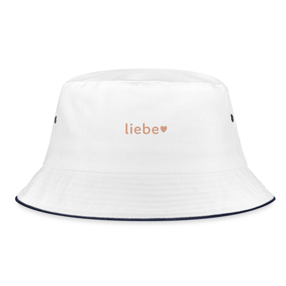 Fischerhut "liebe" - Weiß/Navy