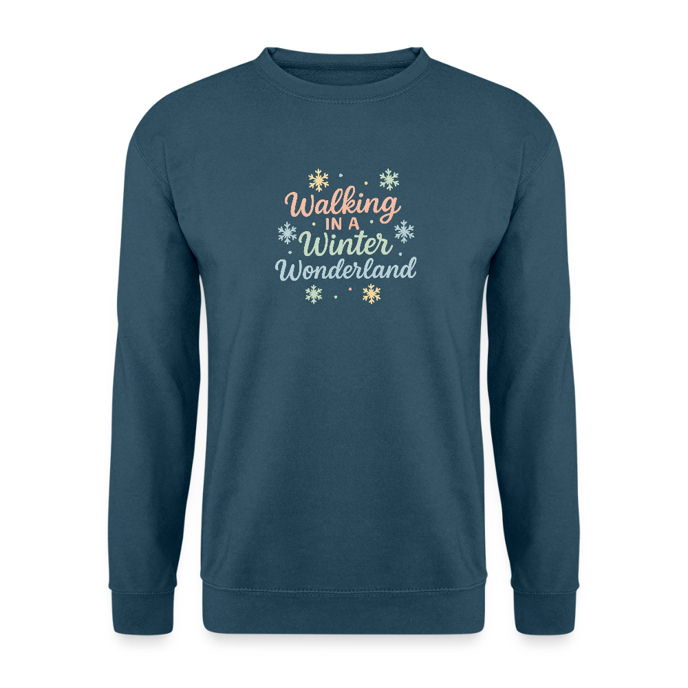 Unisex Pullover "Winter Wonderland" - Indigoblau